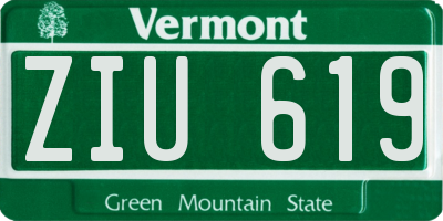 VT license plate ZIU619