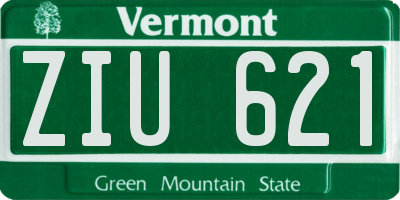 VT license plate ZIU621