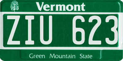 VT license plate ZIU623
