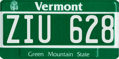 VT license plate ZIU628