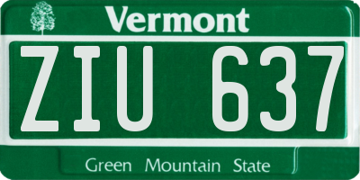 VT license plate ZIU637