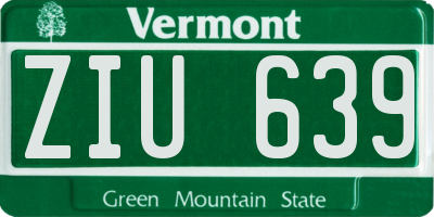 VT license plate ZIU639