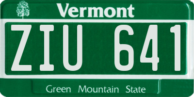 VT license plate ZIU641