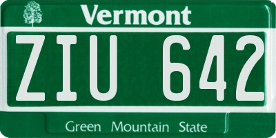 VT license plate ZIU642