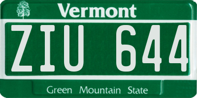 VT license plate ZIU644