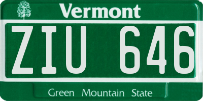 VT license plate ZIU646