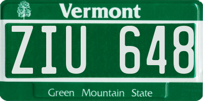 VT license plate ZIU648