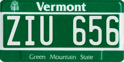 VT license plate ZIU656