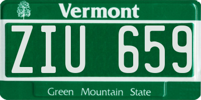 VT license plate ZIU659