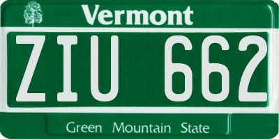 VT license plate ZIU662