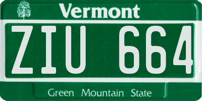 VT license plate ZIU664