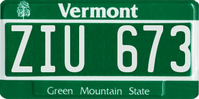 VT license plate ZIU673