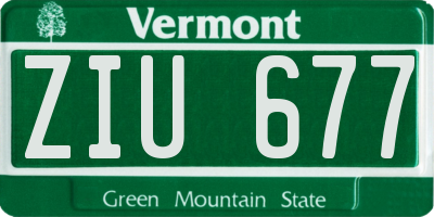 VT license plate ZIU677