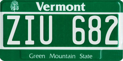 VT license plate ZIU682