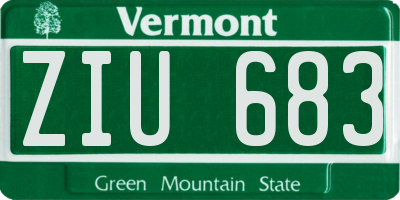 VT license plate ZIU683