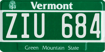 VT license plate ZIU684