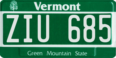 VT license plate ZIU685