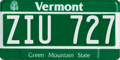 VT license plate ZIU727