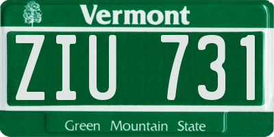 VT license plate ZIU731