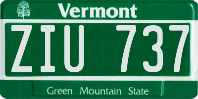 VT license plate ZIU737