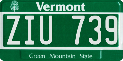 VT license plate ZIU739