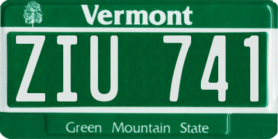 VT license plate ZIU741