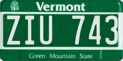 VT license plate ZIU743