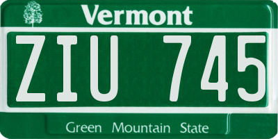 VT license plate ZIU745