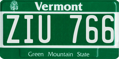 VT license plate ZIU766