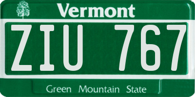 VT license plate ZIU767