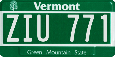 VT license plate ZIU771