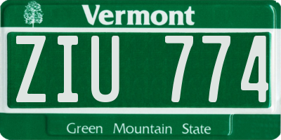 VT license plate ZIU774