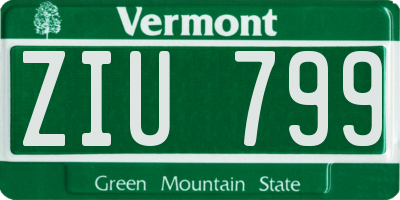 VT license plate ZIU799