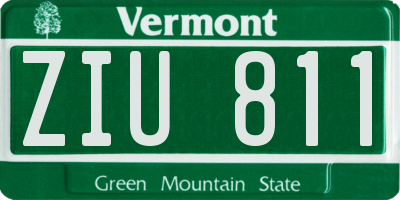 VT license plate ZIU811