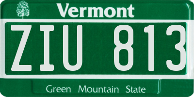 VT license plate ZIU813