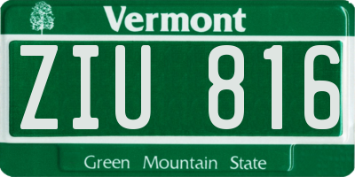VT license plate ZIU816