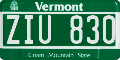 VT license plate ZIU830