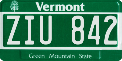 VT license plate ZIU842
