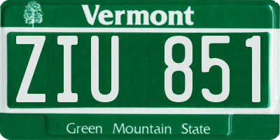 VT license plate ZIU851