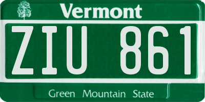 VT license plate ZIU861