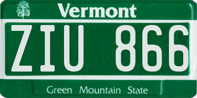 VT license plate ZIU866