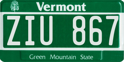 VT license plate ZIU867