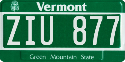 VT license plate ZIU877