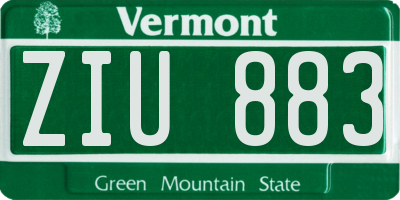 VT license plate ZIU883