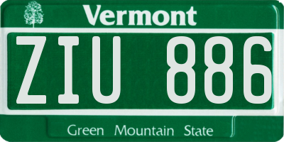 VT license plate ZIU886