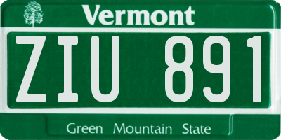 VT license plate ZIU891