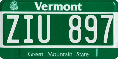 VT license plate ZIU897