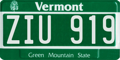 VT license plate ZIU919