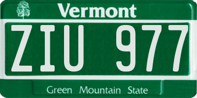 VT license plate ZIU977