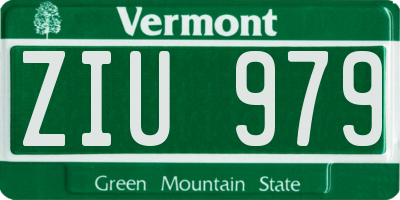 VT license plate ZIU979